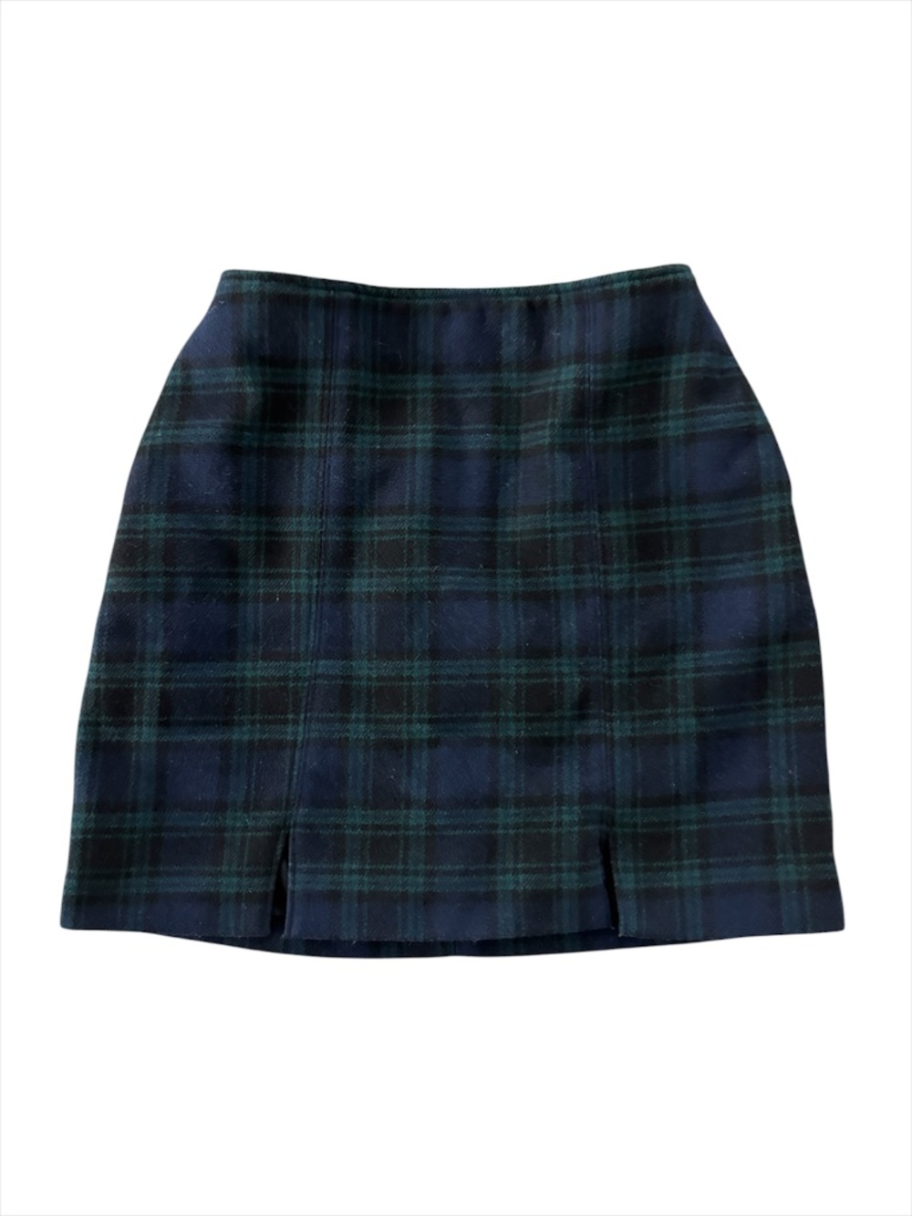 Hollister Ultra High Rise Mini Skirt - Navy Blue & Green Plaid Size XS